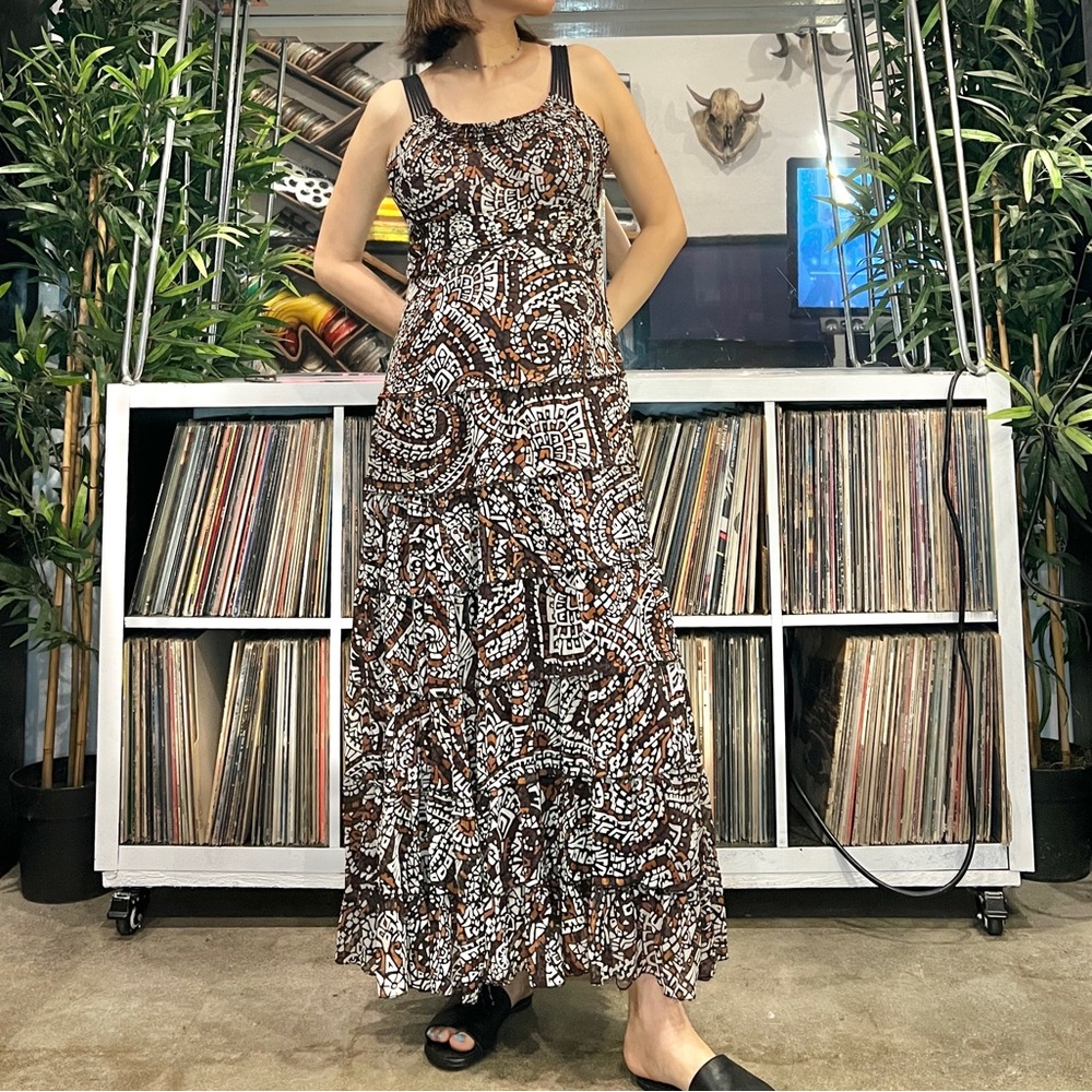 Jones New York Black and White Paisley Maxi Dress